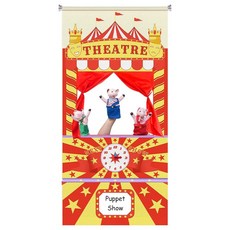 JstFrU 조절 가능한 로드 및 화이트보드가 있는 출입구 인형극 - 창의적인 스토리텔링 인터랙티브 홈 데코를 위한 접이식 걸이 스테이지 보관 가방 포함 (170.2 x 78, JstFrU 조절 가능한 로드 및 화이트보드가 있는 출