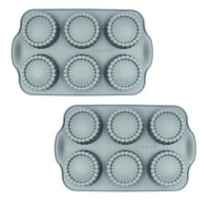 Zqzeen 2 Pack Chocolate Molds 6-Cavities Silicone Flower Mold for Chocolate Candy Cake Decoration, Zqzeen 2 Pack Chocolate Molds,
