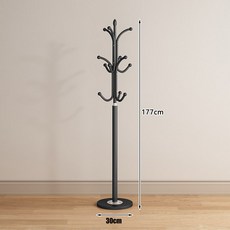 코너 스탠드 행거 침실 옷걸이 바닥형 공간 절약 의류 수납 랙, 안정적 블랙 - 직경 30cm 받침대