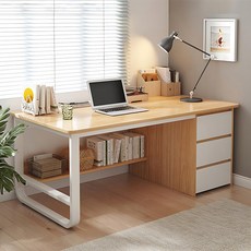 뷔이위이 책상 사무용 테이블 서랍이 달린 철제 컴퓨터 책상, 우드