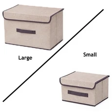 패브릭 접이식 보관 상자 뚜껑이 있는 가정용 의류 보관 상자 정리 상자 부직포 방진 보관 상자, 01 mise xiaohao 1pc