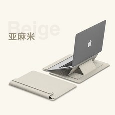 M5 4 6 가방 스탠드형 노트북 충격방지 3 여성용, 1개, D. 린넨 베 노트북 파우치