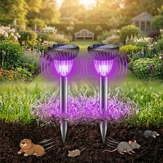 21세기트랜드 볼리 태양광 RGB 조명 쥐퇴치기 뱀 고양이 퇴치 초음파 정원등 마당 2P 세트, 1개