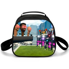 馬桶人Skibidi Toilet遊戲週邊卡通兒童印花圓形餐包可定製 75RC, 馬桶人28, 1個