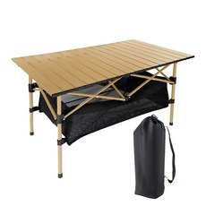 오늘 Frokom 튼튼한 아웃도어 알루미늄 디럭스 롤 캠핑 테이블 대형 그물망포함, 화이트