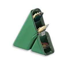 위즈플러스 세워쓰는 삼각 스탠드필통 실리콘 연필꽂이, 1개, 그린