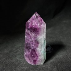 螢石柱 波浪感 霧綠 葡萄紫 帶彩虹光 紫螢石 綠螢石 透明螢石, 1個