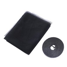 롤 방충망 자동 말림형 미세망 창문형 모기장 슬라이딩 확장형 윈도우 스티커 커튼 플라이 곤충 스크린 후크 DIY 메쉬 홈 심플 스타일 여름, [00] Black, [00] 1.3x1.5m