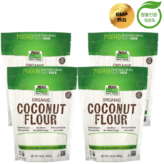 나우 푸드 4개X 유기농 코코넛 가루 454g, 4