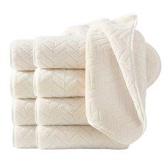 Ahomeone 호텔 수건 코랄플리스 고흡수력 세면타월 먼지없는수건 100g, 베이지, 10개