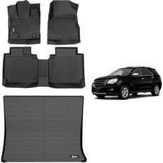 3D카매트 풀커버 자동차바닥 프리모터802 전천후 3D TPE 차량 바닥 매트 및 카고 라이너 2018-2024 쉐보레 이쿼녹스 GMC 지형 커스텀 플로어 카펫 트렁크 전면 후, 2012-2017 Equinox & Terrain Fl