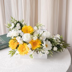 장미 만천홍 성묘 센터피스 조화 꽃 로즈 대형수반 set 50cm 납골당 산소 추모 테이블 장식 인테리어, 단품, 1개
