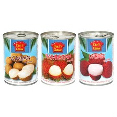 쉐프초이스 람부탄 인 시럼 565g 1개+리치 565g 1개 +롱간 565g 1개 과일통조림