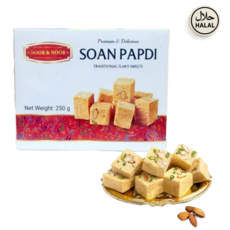 Noor & Noor Classic Pakistani Soan Papdi Sweets 누르앤누르 정통 파키스탄 디저트 소안파피, 5개, 500g