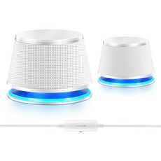 Sanyun SW102 컴퓨터 스피커 5W x 2 작은 크기의 깊은 저음 스테레오 20 USB 전원 35mm Aux 멀티미디어 내장 하단 방사기 PC 노트북 데스크탑 블랙, SW102 White