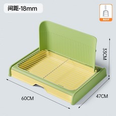 狗狗 廁所抽屜 中小型 中型專用 大型尿盆 鐵網砂盆 大型犬 便盆神器laiwc, 1個, 【帶牆大號黃綠抽屜狗廁所+狗砂鏟