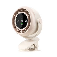 夾子空氣循環風扇，迷你便攜360度旋轉桌面夾式節能靜音, 充插款米白色【靜音】, D14