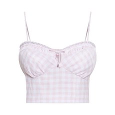 러브쉐이크팬시 아모라나 깅엄 체크 탑