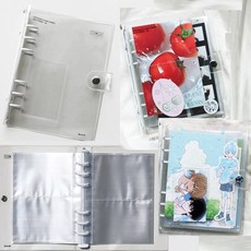 별별마켓 A6 6공바인더 PVC 커버 일기장노트, 흰 별