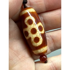 天然雙五眼龍麟瑪瑙天珠吊飾, 1個