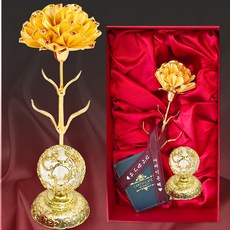 드림로즈 어버이날카네이션 24K 금카네이션 비쥬화병, 투명받침+어버이은혜리본, 1개