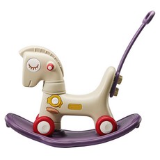 babycare兒童搖搖馬，安全防翻五合一多功能安撫車，搖馬推車溜溜車平衡板小木馬，週嵗生日禮, 季風灰【不含坐墊】, 1個