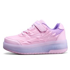 PHTEER 롤러슈즈 바퀴달린 바퀴휠 운동화 인라인 LED 휠리스 스케이트 롤러 FG05, 1개, 핑크색