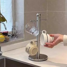 스텐 컵걸이 컵정리대 거치대 머그트리, 1개, 스테인리스