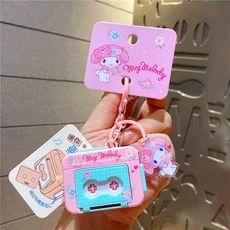 산리오 정품 키링 카세트 녹음기능 가방고리 열쇠고리