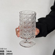 ins風 鑽石紋果汁杯 玻璃杯, 鑽紋果汁杯 - 矮款, 1個