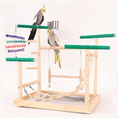 레브펫 앵무새 발톱갈이 놀이터 횃대, 혼합색상, 1개