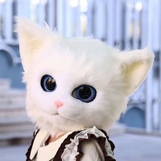 COS表演可穿戴貓咪頭套 布偶貓三花貓可愛cos漫展演出獸裝kig系, 白貓頭套, 1個