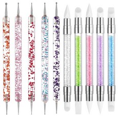 10개 폴카 도트 네일 도구 네일용 도팅 펜 양쪽 끝 조각 디자인 페인팅 및 3D 효과 형성 아트