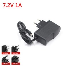 7.2V 1A 리튬 폴리머 배터리 충전기 7.2V 1A 전원 어댑터 충전기 듀얼 IC 7.2V 1000mAh DC 5.5mm*2.1mm EU, 01 US, 1개