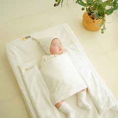 머미쿨쿨 크롭 믹스볼 모로반사 아기이불, 아이보리