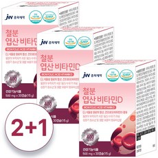 2+1 중외제약 식물성 철분 엽산 비타민D 임산부 철분제 헤모론 헤모글로빈 빈혈 산모철분제 청소년 여성 남성 건조효모 임신초기 비햄철(non-heme iron) 유효기한26/4/8, 3개, 30정