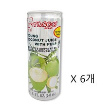 타스코 YOUNG COCONUT JUICE WITH PULP, 240ml, 6개