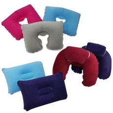 에어목쿠션/ 여행용 목베개/ 휴대용베개/ 차량목쿠션, 1개, U에어목베개(대형) 와인