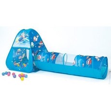企鵝寶貝 海洋 三角帳篷球屋 隧道 (贈100顆彩球) 三角帳篷 遂道 100球 遊戲屋 爬行屋, 1個, 帳篷球屋 + 隧道( 未附球)