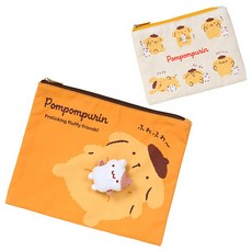 산리오 SANRIO 플랫 파우치 2개 세트푸딩과 머핀 나카요시무 폼폼 푸딩 면, 상세페이지 참조