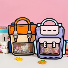 책가방 지퍼백 선물포장 어린이집선물포장 유치원선물포장 답례품 크리스마스선물 연말선물 생일선물 입학선물 파티선물 어린이집선물, 10장, 보라 대형