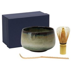 Aika 藍花 波佐見抹茶陶瓷碗 13.5x20x8.5cm + 茶筅 + 茶杓 3件組, 1個, 傍晚