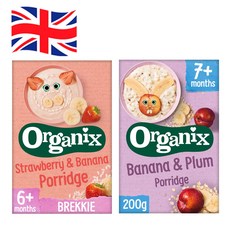 120g 2개 오가닉스 포리지 세트 스트로베리앤바나나 1개 바나나앤플럼 1개 Organix