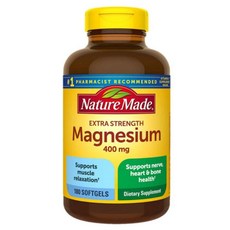 네이쳐메이드 마그네슘 400 mg 180정 (소프트젤) Nature made Extra Strength magnesium 180 softgels, 1개