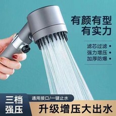 德國戴噴 增壓花灑 一鍵止水, 槍灰色, 單花灑頭