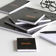 로디아 메모패드 NO.16_14.8x21cm 80g 80매 벨럼 페이퍼를 상단스테플러 제본으로 만든 노트/A5노트, RD160009C 블랙 (무지)