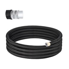 이블 에너지 6AN PTFE 연료 호스 라인 AN6 라인 E85 나일론 브레이드 10FT 블랙 5/16 인치 ID, Black, 10AN 20FT