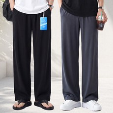 남자 여름 아이스 쿨링 와이드 밴딩 팬츠