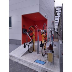 日本現代感設計輕量自行車直立收納架，適用公路車/登山車，節省空間，穩固安全, 藍色, 1個