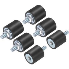Uxcell 2pcs M4x10mm 고무 솔레이터 장착 스터드 15x15mm 남성용 진동 충격 흡수기 원통형 나사 M4 잠금 너트 방진, VD-D15*H15, M4*10, 2